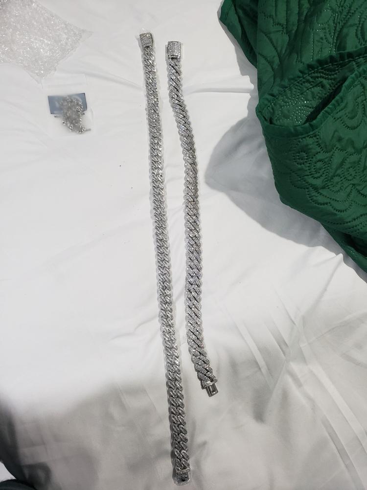 Bundle 19MM 2-Row Prong Cuabn + 5MM Tennis In WhtieGold - Customer Photo From Clevon E.