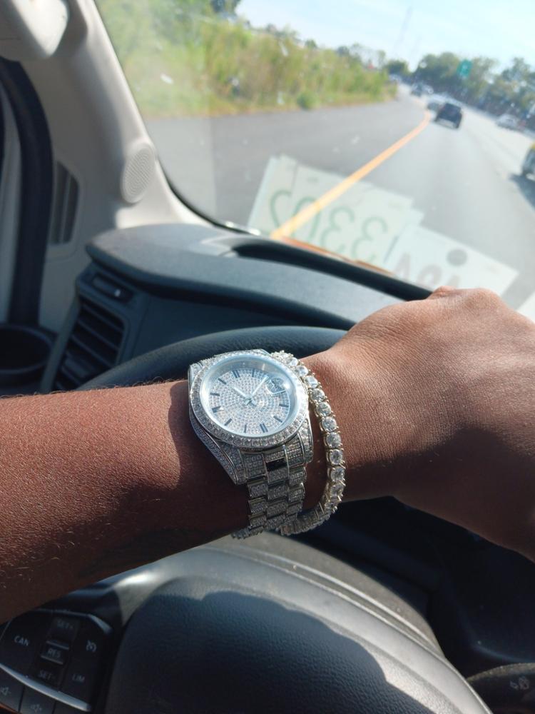 GUU Iced Watch Diamond Dial in WhiteGold - Customer Photo From Brandon B.