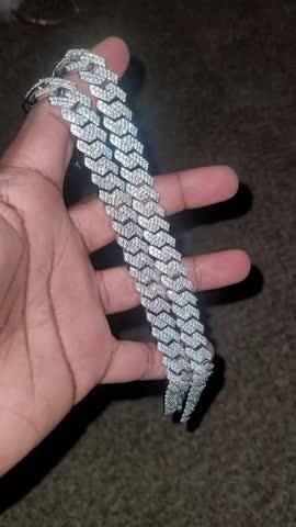 14mm Iced Prong Cuban Chain - Customer Photo From Demetrious P.